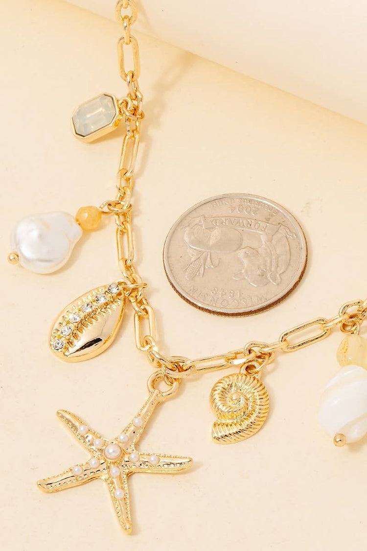 Assorted Sea Life Charms Chain Necklace