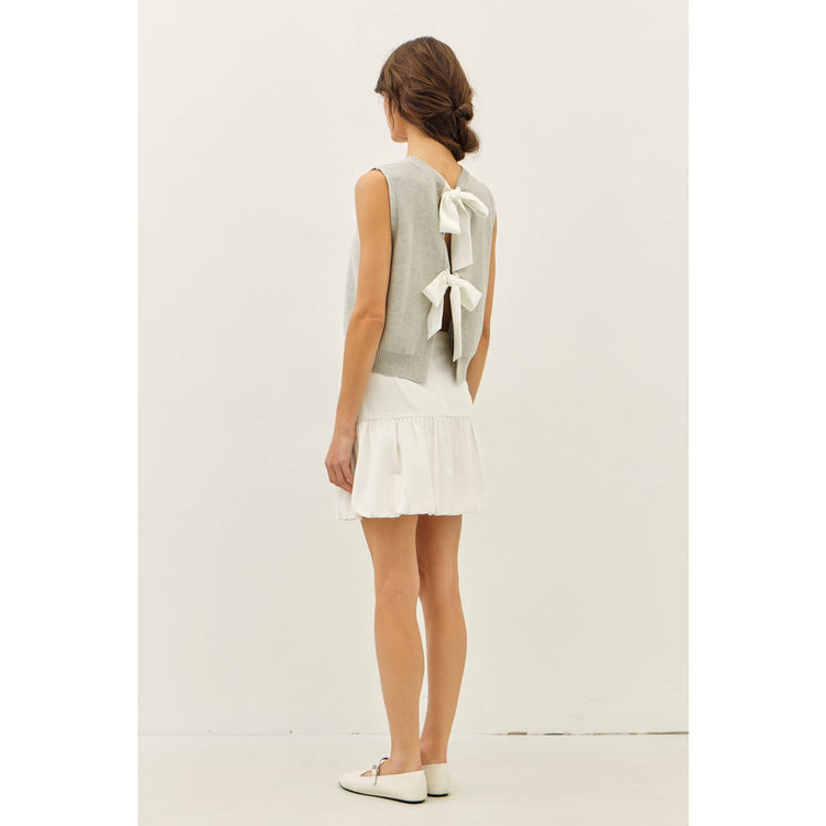 Sweaters Vest Top With Back Bow Ties