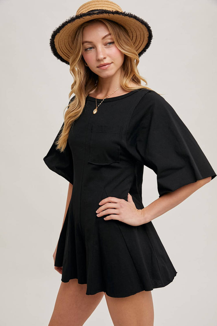 Button Back Short Romper