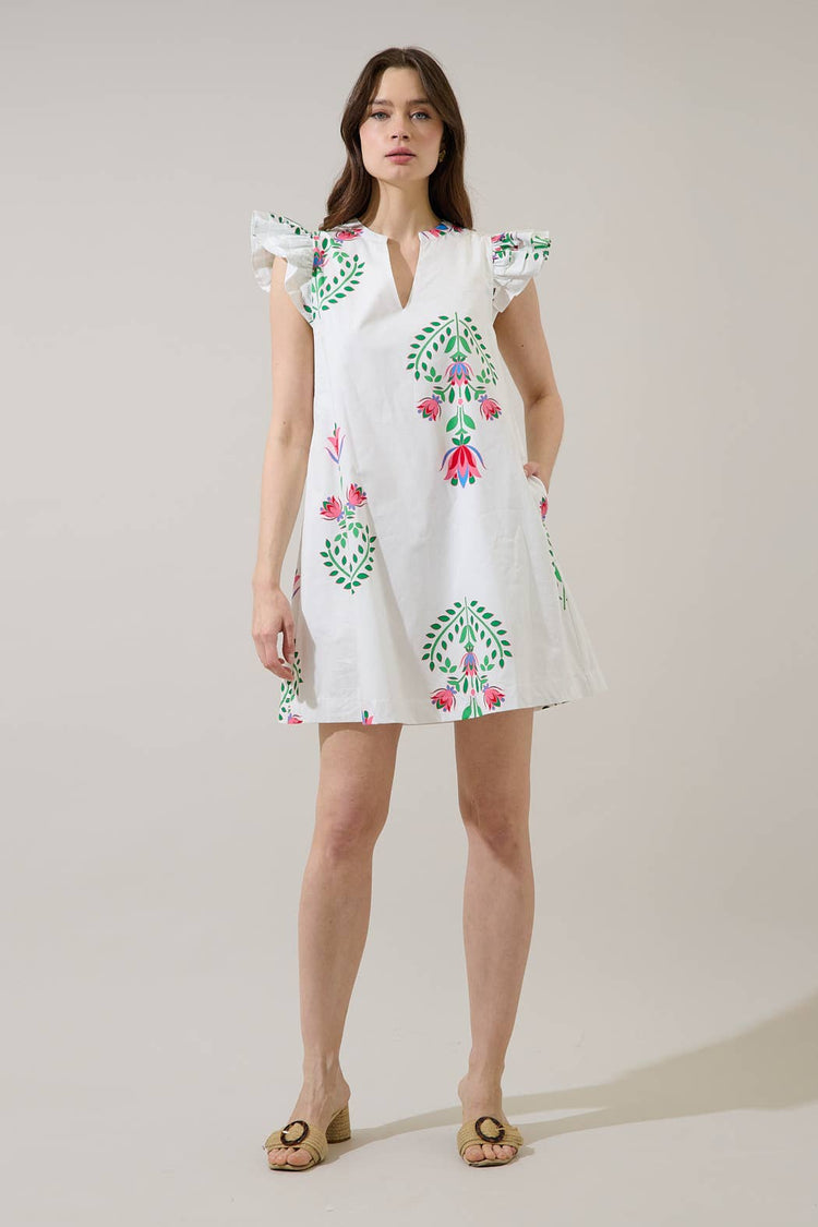 Saury Floral Evalyn Ruffle Mini Dress