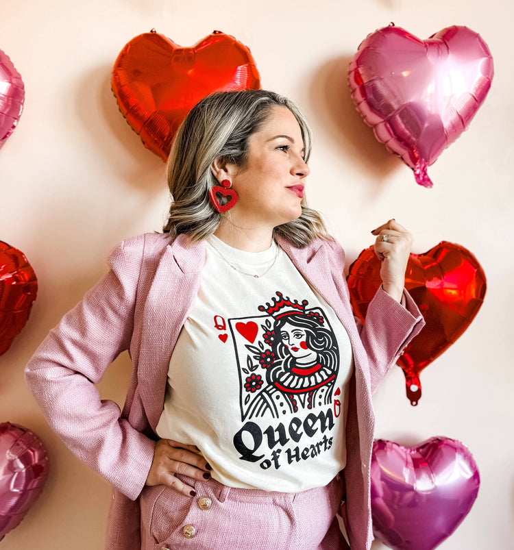 Queen of Hearts Graphic Tee, Valentine Tee, Valentine Shirt