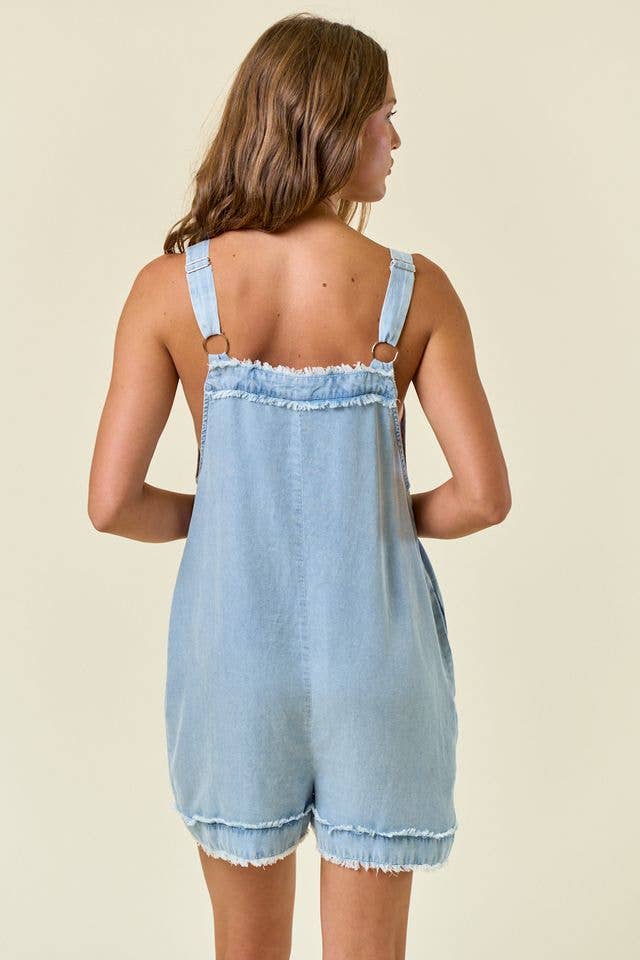 Tencel Denim Front button Closure Romper