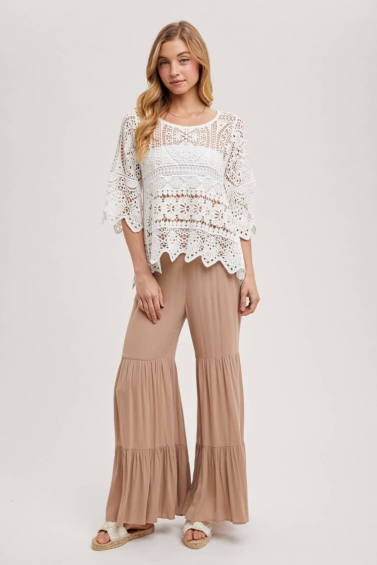 Sheer CROCHET TOP WITH NO LINING