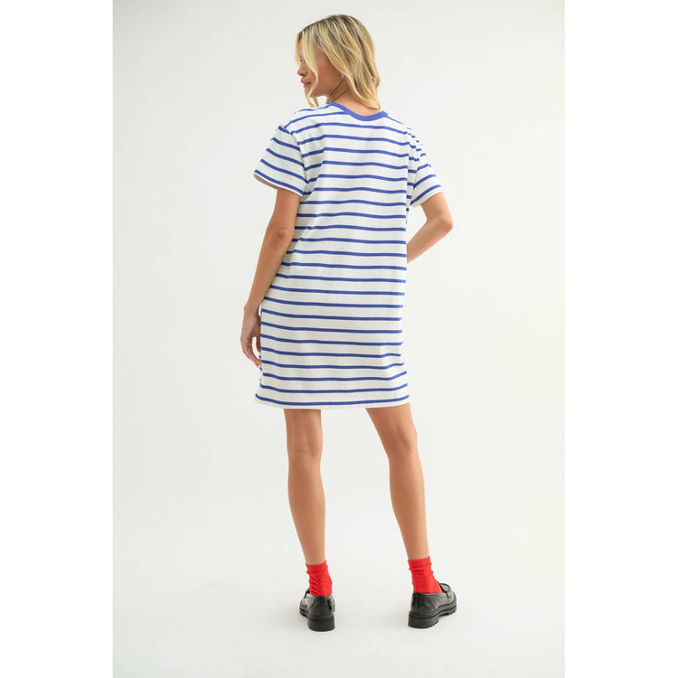 STRIPED T-SHIRT MINI DRESS