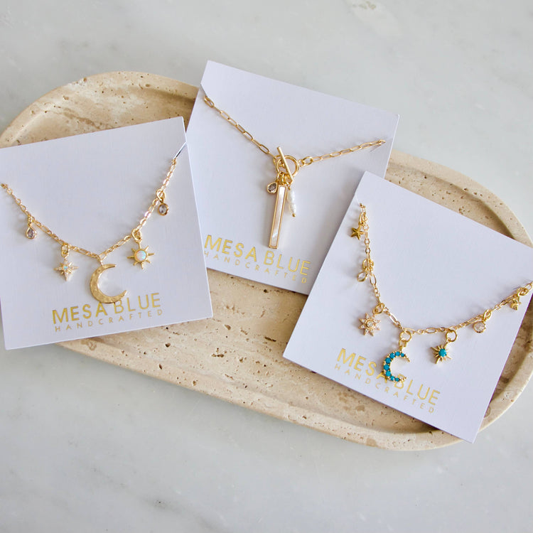 Mother of Pearl, Freshwater Pearl,Charm Toggle Necklace