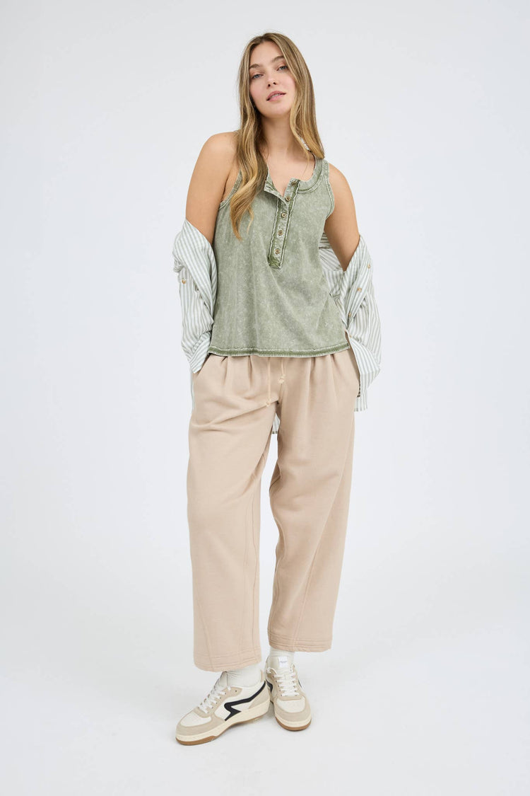 Washed Henley Tank