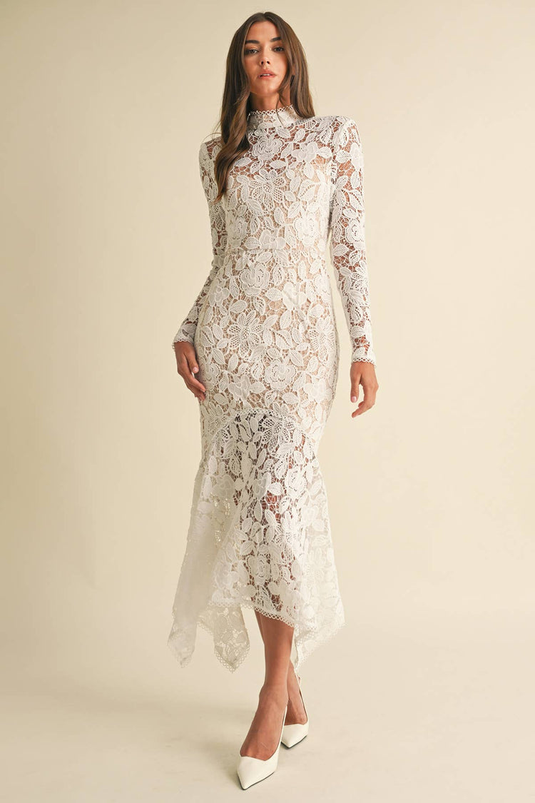 Floral Lace Midi Dress