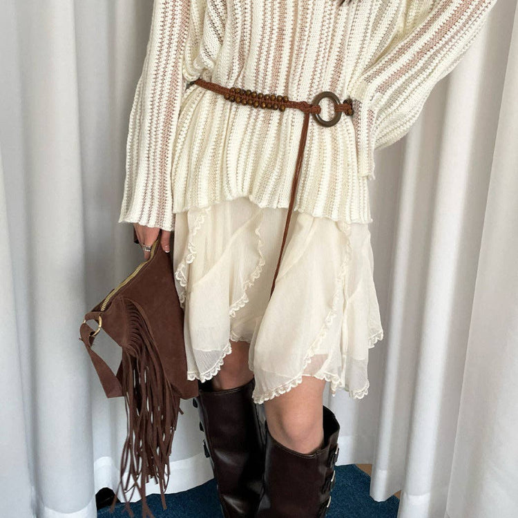 Beco - Simple Boho Beaded Braided Waist Belt