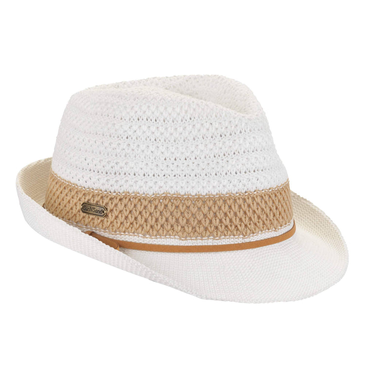 Ivory, Poly Fedora, Brim 2"
