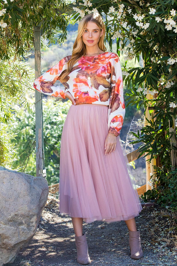 VERSATILE FLORAL SWEATER PULLOVER