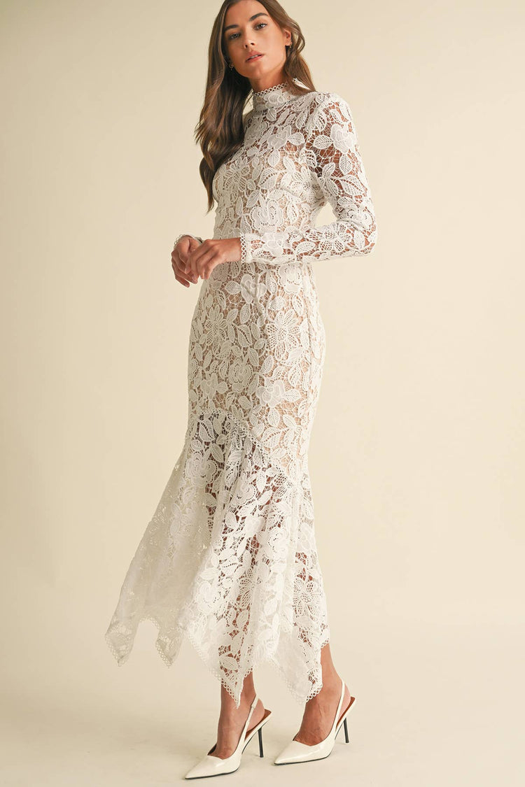 Floral Lace Midi Dress