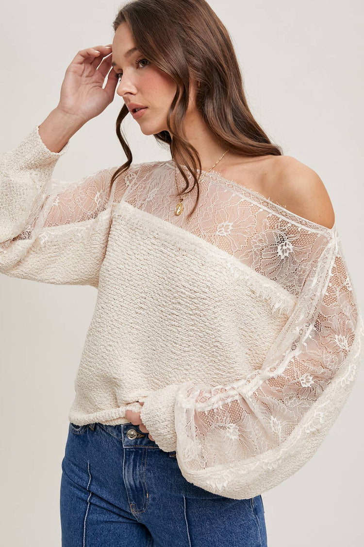Lace Trimmed Pullover