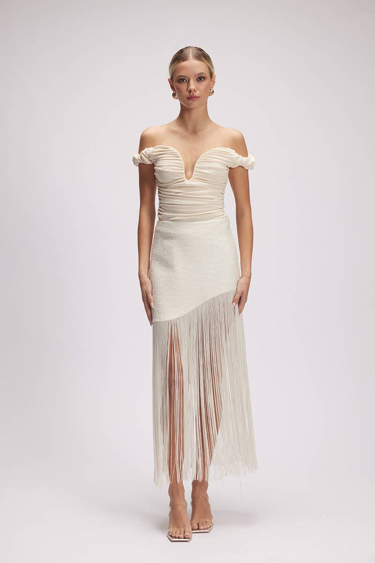 Fringe Maxi Skirt