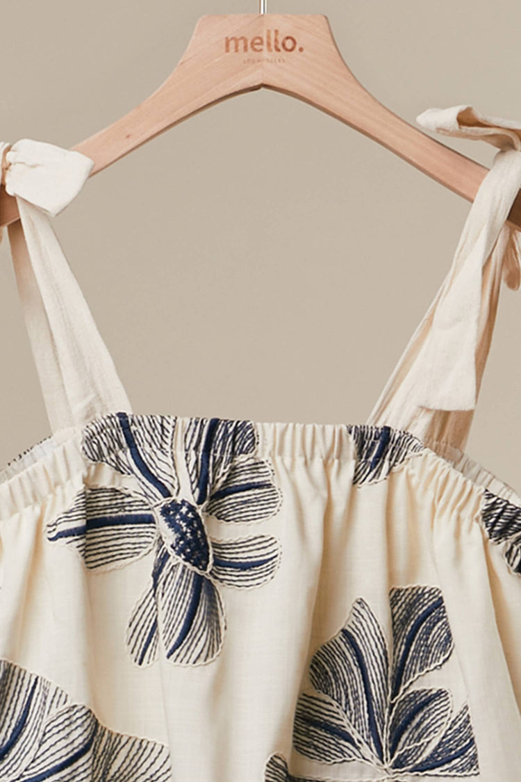 Floral Print Tie-Shoulder Tiered Top