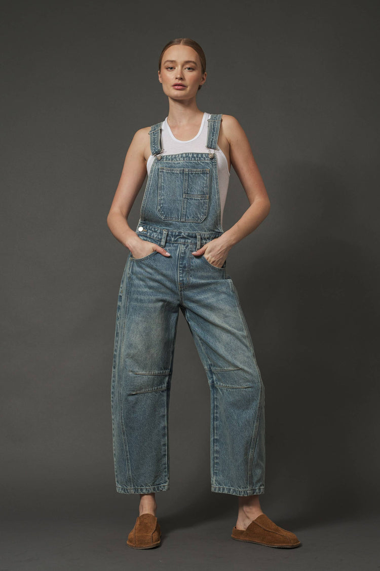 SLOUCHY RELAX FIT DENIM OVERALL