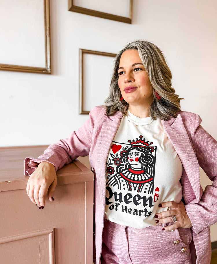 Queen of Hearts Graphic Tee, Valentine Tee, Valentine Shirt