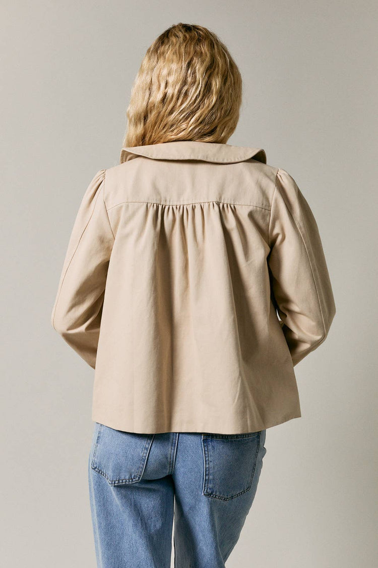 PETER PAN COLLAR RUCHED OVERSIZED JACKET
