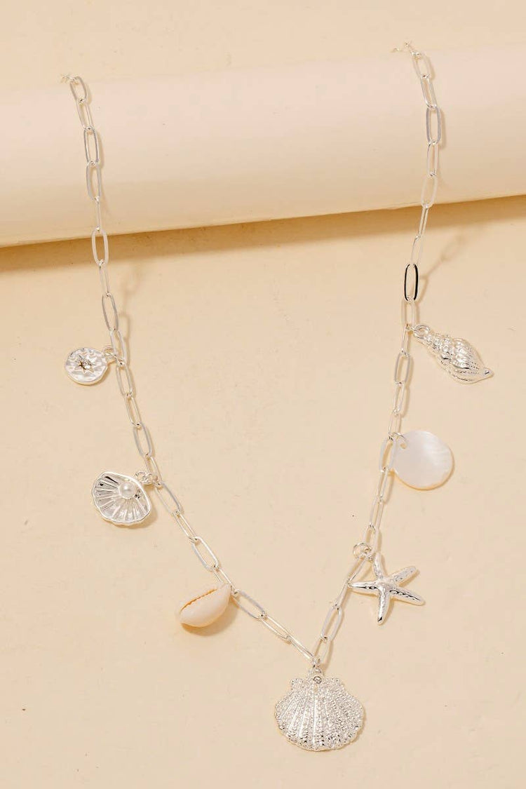 Mixed Sea Life Charms Chain Necklace