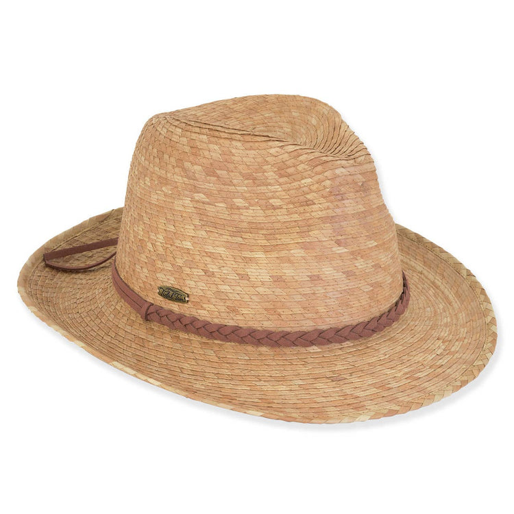 Tan, Palm Straw Fedora, Brim 2"