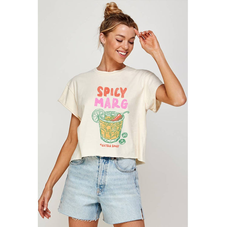 SPICY MARG VINTAGE GRAPHIC CROP TOP