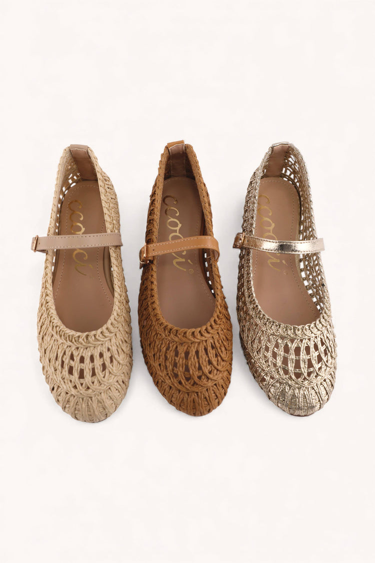 SUSAN WOVEN DESIGNED MARY JANE FLAT