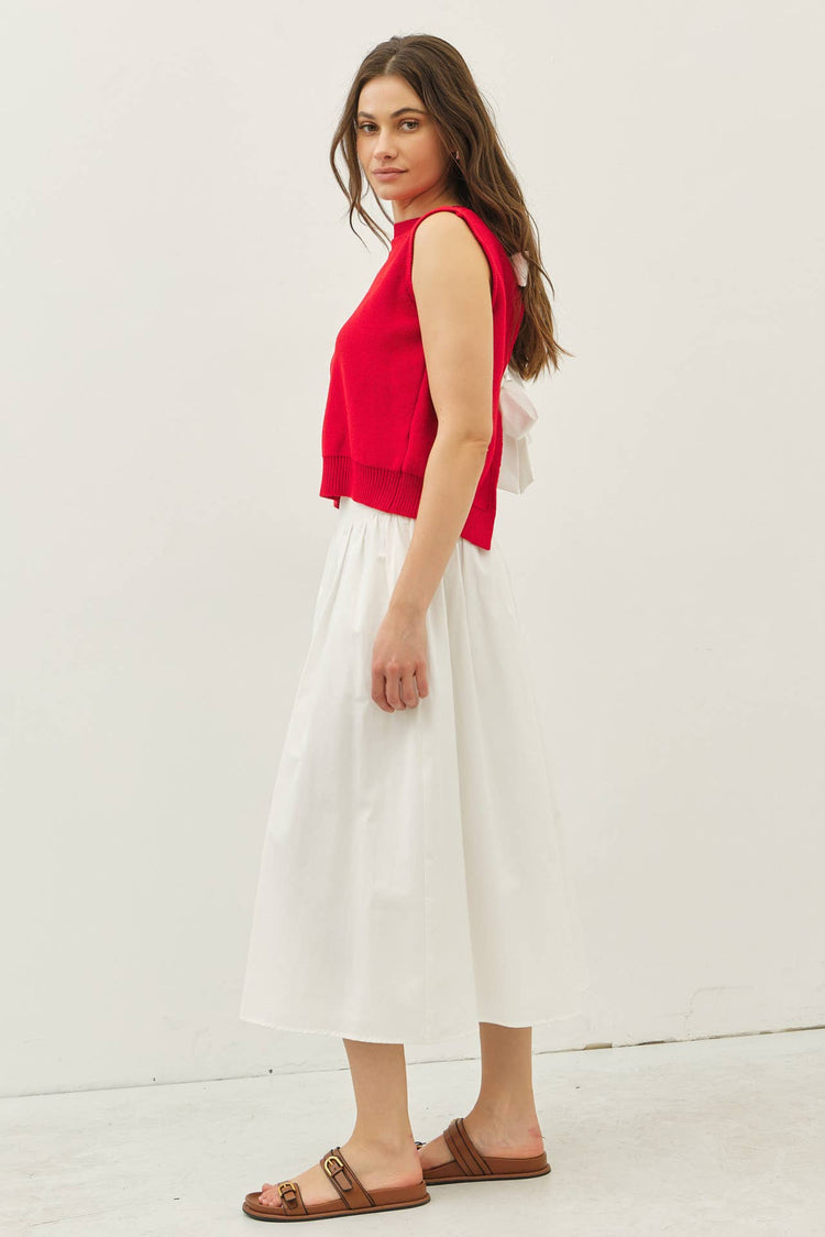 Sweaters Vest Top With Back Bow Ties