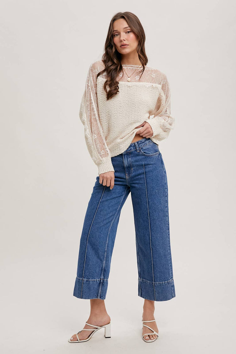 Lace Trimmed Pullover