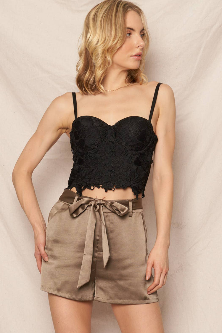 Floral Lace Corset Bustier Top