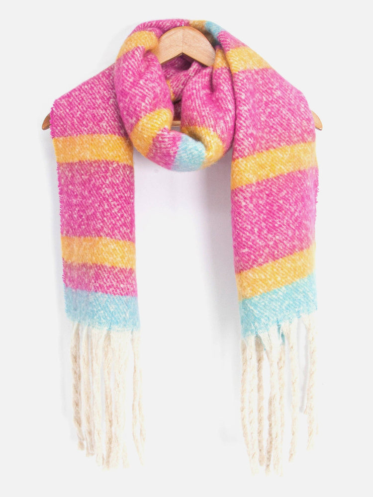 Dallas Heavyweight Scarf - Fuchsia, Stripe