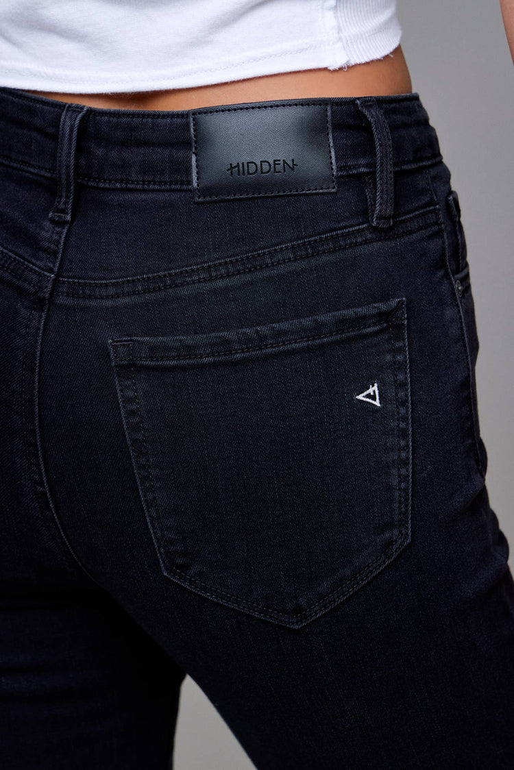 Jet Black 33" Inseam Raw Hem Flare