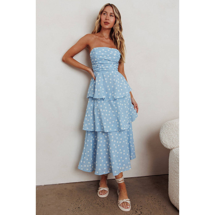 POLKA DOT TIER MAXI DRESS