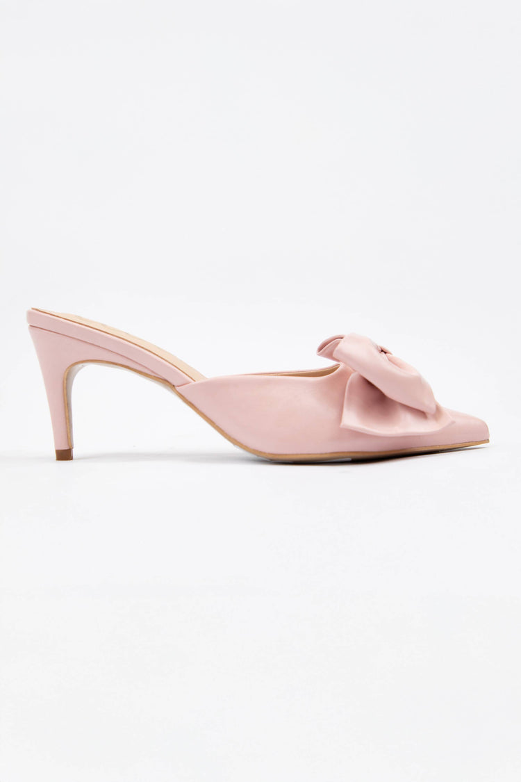 CAROL BIG BOW ON POINTED-TOE KITTEN HEEL