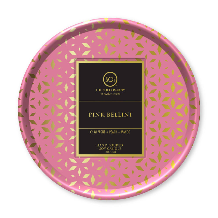 Pink Bellini 12oz Candle Tin