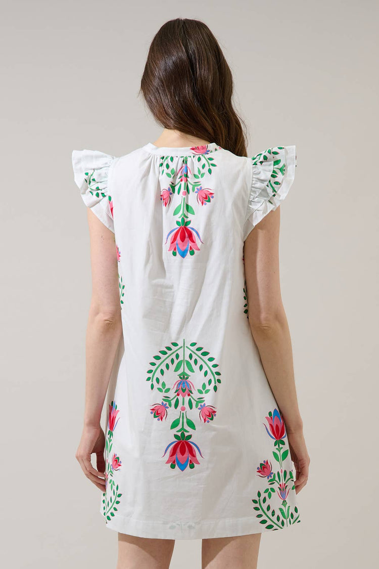 Saury Floral Evalyn Ruffle Mini Dress