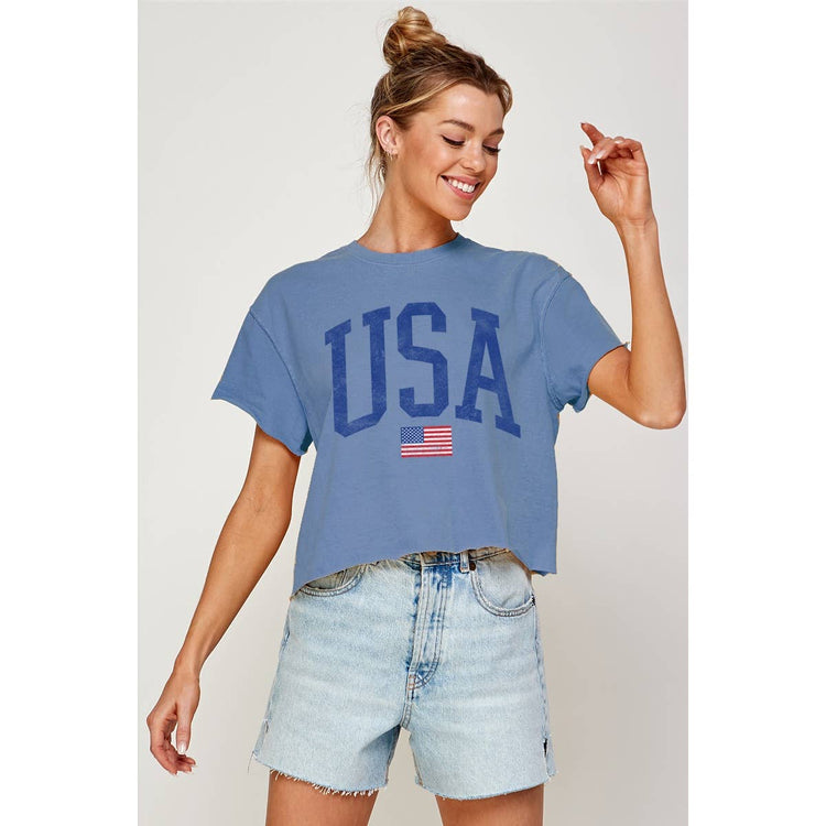 USA VINTAGE VINTAGE GRAPHIC CROP TOP