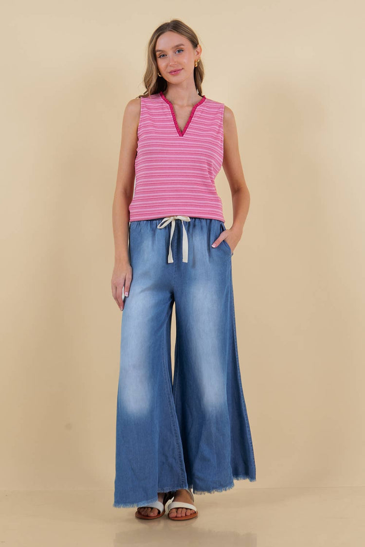 WIDE LEG DENIM PANTS