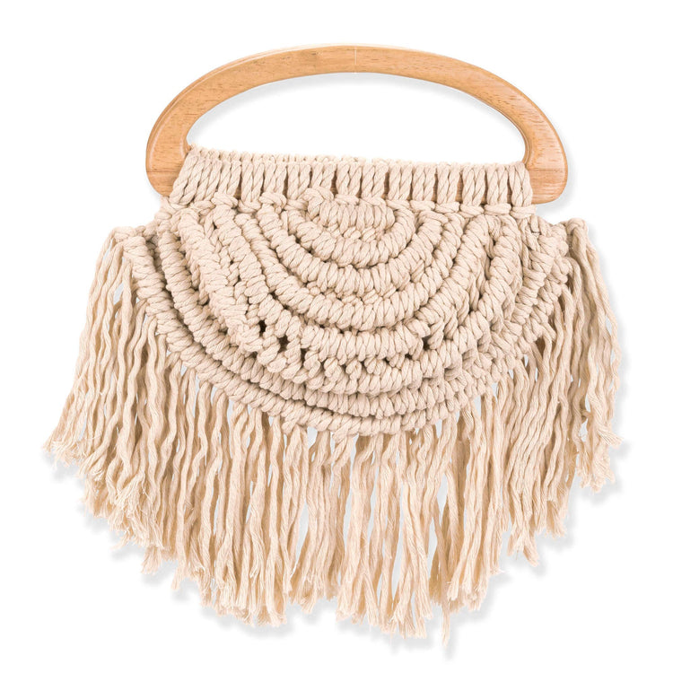 Beige, Cotton Clutch