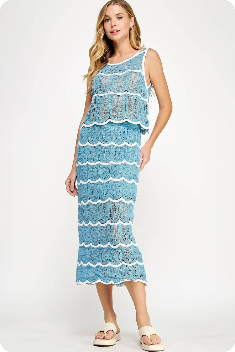 Crochet Skirt Top Set - sold separately
