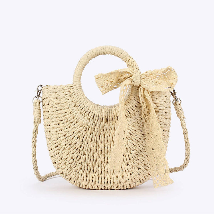 Paper Straw Bow detail bag