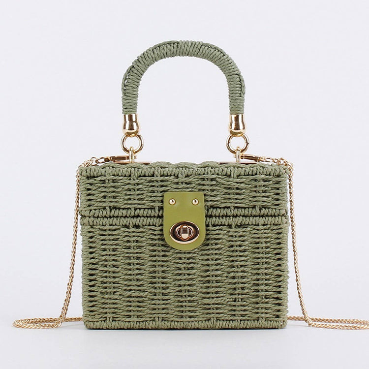 DUAL-PURPOSE LEISURE PAPER ROPE WOVEN BAG