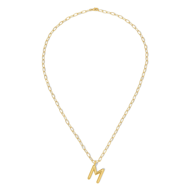 Puffy Letter Initial Necklace