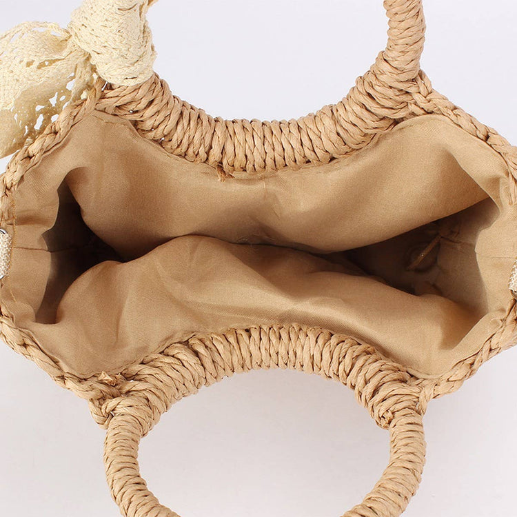 Paper Straw Bow detail bag