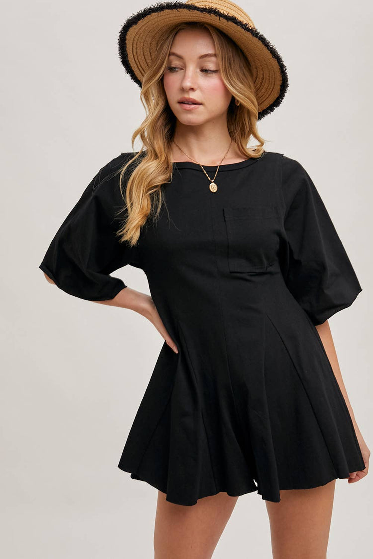 Button Back Short Romper