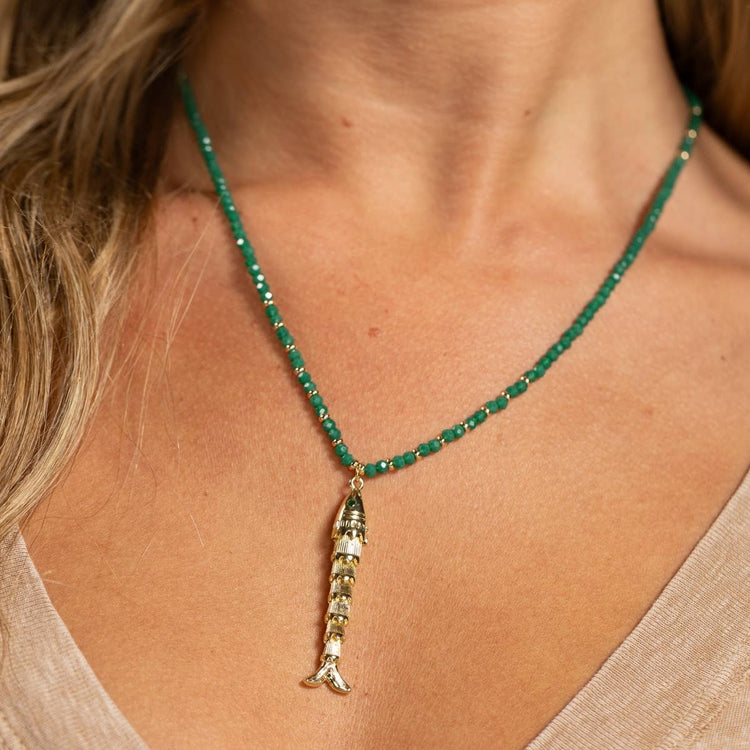 Rising Tide Fish Pendant Necklace
