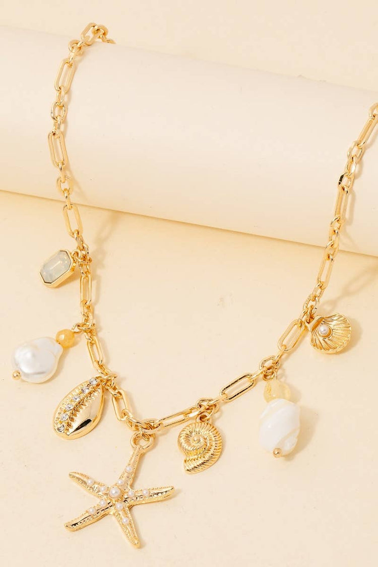 Assorted Sea Life Charms Chain Necklace