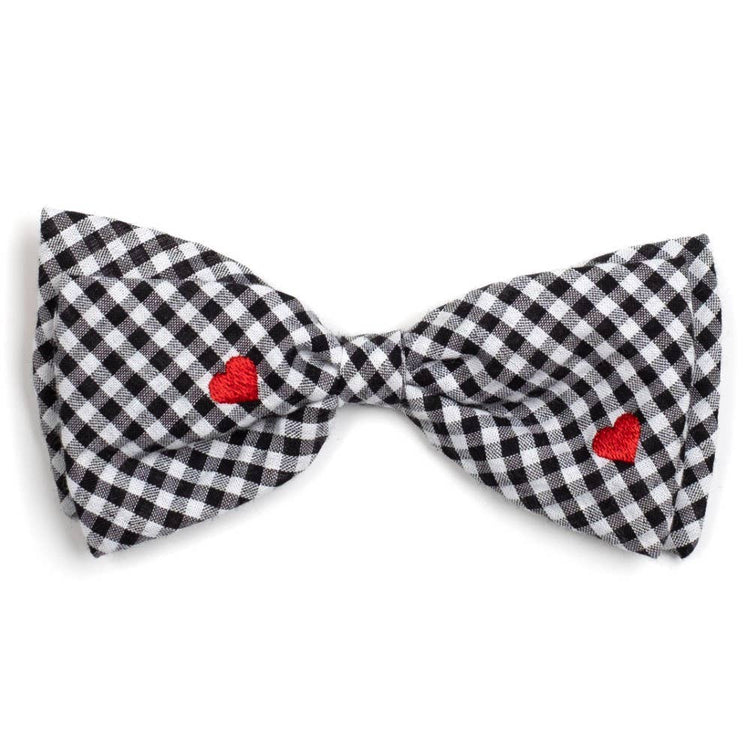 Gingham Hearts Bow Tie