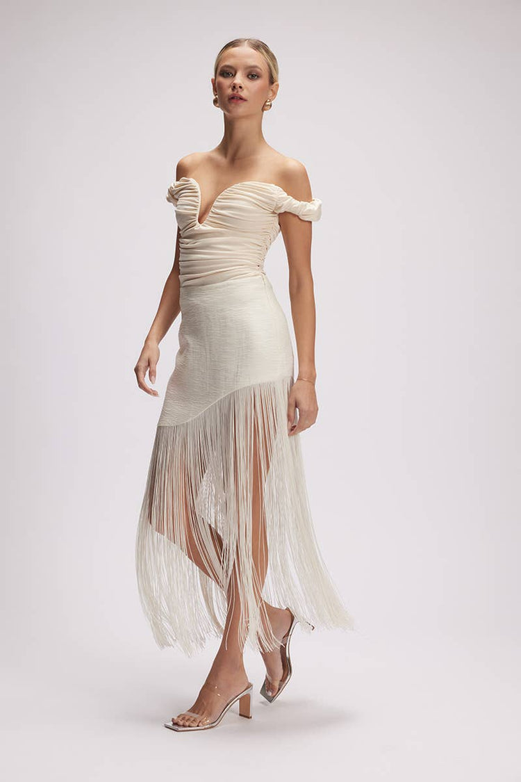 Fringe Maxi Skirt
