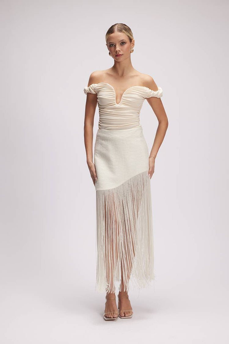 Fringe Maxi Skirt