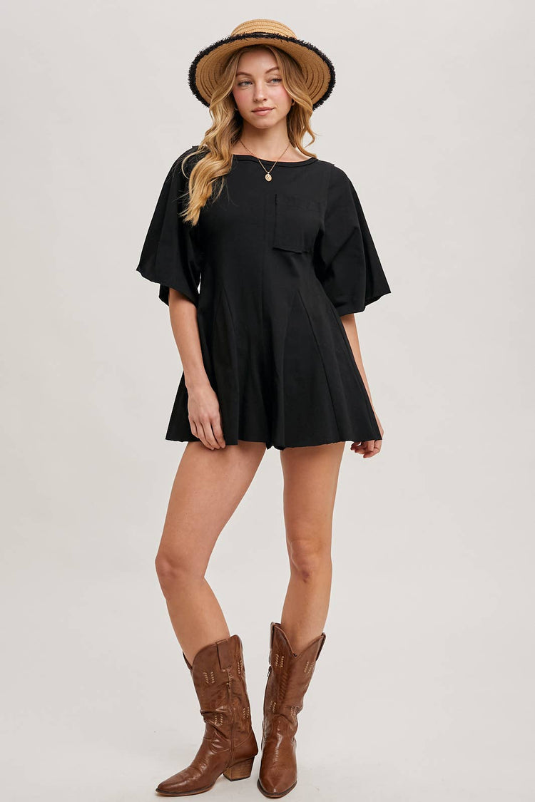 Button Back Short Romper