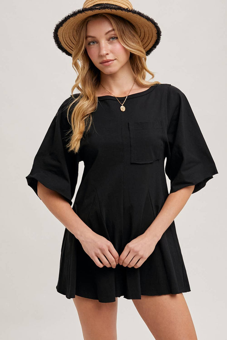 Button Back Short Romper